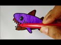 How to Draw Sea Animals  baby  Shark Drawing, Painting and Coloring for Kids & Toddlers   #아이들을위한그림