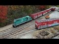 Youngstown and Southeastern Railroad Y&S 1706 GP16 barks up a grade branch line train in fall colors