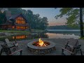 Nature's Morning Symphony: Lakeside Ambience & Campfire in 4K 🔥 Relax, Study & Unwind