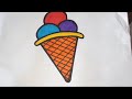 How to Make Ice cream drawing | Easy Ice cream drawing step by step#Ice cream drawing for kids #easy