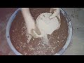 Super dusty🌪️🌫️ bowls of sand cement + concrete dry crumbling in water