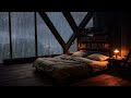 Rain Sounds and Thunder outside the Window in the Forest - Relax in Cozy little house at Night
