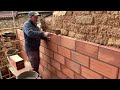 Como hacer una pared con ladrillo macheton de 7 centímetros x40x20