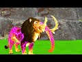 10 Giant Tiger Lion vs 10 Dinosaur vs Zombie Wolf Fight Cow Buffalo Saved By Woolly Mammoth Elephant