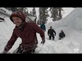 California Buried in Record Snow after Winter Storms - Driving Through a Snow Maze - 2023 - 4k