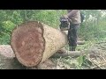 Skills of Chainsaw Operator! Making Beautiful Wooden Planks Blocks - Chainsaw - 25inc