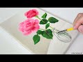 How to draw roses easily / Acrylic paintings for beginners