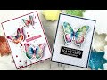 Embossed butterfly layered cards - Don’t throw away that packaging!