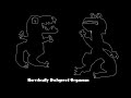 Dinosaur And Frog Dancing To Cursed Christmas Music Midi