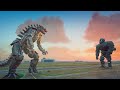 Godzilla and Mechagodzilla vs Kong and Mechani Kong | GTA V Mods Gameplay