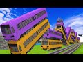 【踏切アニメ】スマートトレインFISH PACMAN BATTLE VS 4 TRAINS🚦Fumikiri 3D Railroad Crossing Animation #train