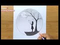 How to draw a girl with Butterfly in Moonlight for beginners || Pencil sketch || Art Video