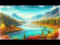 Lofi Japan Highland & River 🇯🇵🍁 Autumn Breeze Red leaves  ( Deep Focus / Study / Calm / Heal ) Music