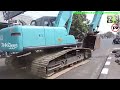 Excavator Accident Kobelco SK200  Fuso Self Loader Truck  Heavy Recovery