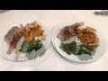 Fried (Braised) Pork Chop Dinner Set, Cooked Apple & Garlic Spinach Recipe (English Subtitles)