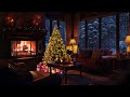 Cozy Christmas Ambience | Relaxing snowstorm, fireplace  | Winter wonderland ASMR