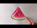 How To Draw A Watermelon | Colored Pencil Tutorial (Very Easy)