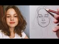 Learn the Loomis method of drawing faces step by step | Drawing a girl