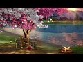 Cozy Spring Lake Ambience with Cherry Blossoms 🌸🌺🌸 | Calm Nature Sounds & Campfire