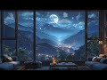 Relaxing smooth Jazz -- with rainy sound in cozy livingroom and fantastical view