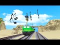 【踏切アニメ】やわらかい踏切と電車 Fumikiri Railroad Crossing Train Destruction Animation Pacman Crossing Trials