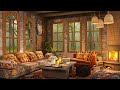 Cozy Cottage at Rainy Forest with Jazz Background - April Jazz Music Piano For Relax and Work to