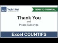 How to use the COUNTIFS function in Excel