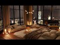 Cozy Bedroom Ambience on a Rainy Night 🌃 Elegant Jazz Saxophone Music & Rain Sounds for Relax, Sleep