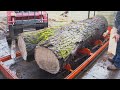 Milling an Incredible 12ft Claro Walnut Log into Slabs