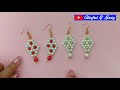 Simple & Easy Diamond Beaded Earrings//Pearl Earrings//Jewelry Making// Useful & Easy