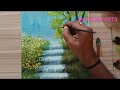 Acrylic Landscape Painting || For Beginners/Learners On Canvas ||