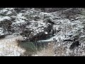 The sound of a magnificent waterfall full of white snow in the cold winter ASMR