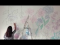 WALL ART -Flowers in my Room- speed painting