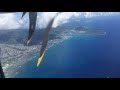 Takeoff on a ATR 42 turboprop Honolulu View