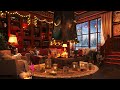 Smooth Winter Jazz Instrumental Music to Relax, Study in Cozy Winter Cafe Ambience | Fireplace Sound