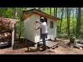 【セルフビルド】山の土地に小さな山小屋を建てる！　ep44  自作山小屋のドア枠作り替えと胴縁の施工