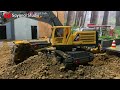 Diorama Konstruksi Bermain Rc excavator, Bulldozer Dan Dumptruck