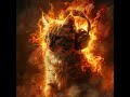 Cats Calm By Fire