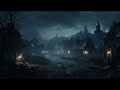 Haunted Town Ambience and Music 👻🕸️🪦 | haunted town at night, rain, wind blowing #ambientmusic