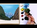 How to paint a village landscape step by step? 🛖