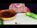 DELICIOUS⁉️ RAW JENGKOL LALAPAN WITHOUT RICE PAPAYA LEAVES EGGPLANT WITH TERASI SAMBAL |MUKBANG