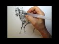 Drawing Blue Wildebeest ink and waterbrush  Tina Schmidt 101-11