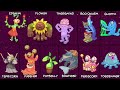 Psychic Island Full Song but Each Monster is Zoomed in! (Sounds Better)