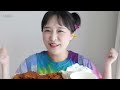 Chewy Korean Dessert!🧸Yakgwa and Fresh Cream Mukbang | Real Sound Mukbang Eating Show :D