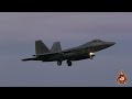 12 COOL F-22 RAPTOR ARRIVE AT THE 48TH FW RAF LAKENHEATH, ENGLAND • RAPTORS AT SUNSET • USAF 3d WING