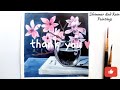 Pink Flowers in a Globe Glass Vase | Acrylic Painting for beginners