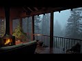 Rainy Night Retreat: Fireplace Harmony and Rainstorm Symphony in Your Cozy Balcony