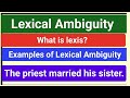 #Lexical Ambiguity: #Created by Word #Examples