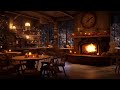 Cozy Coffee Shop Ambience with Fireplace ☕ Relaxing Coffee Jazz and Warm Jazz for Good Mood