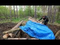 How to build HOUSE UNDERGROUND from START to FINISH 15 days in the forest. WOODWORKING